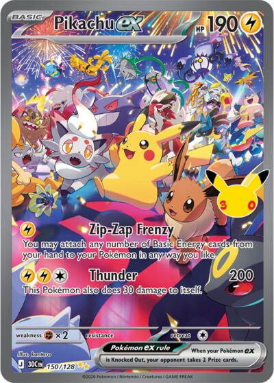 Pikachu ex #150, 30th Celebration